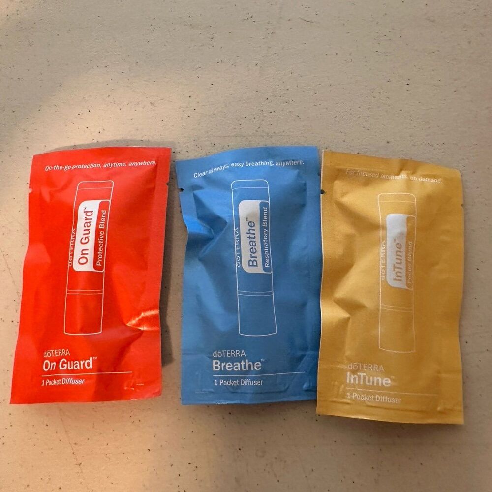 doTERRA Pocket Diffuser 3-Pack Breathe + On Guard + InTune — NEW